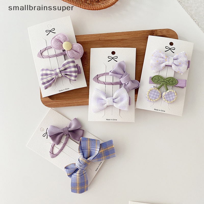 Set 2 Kẹp Tóc Nơ Xinh Xắn Dành Cho Bé Gái