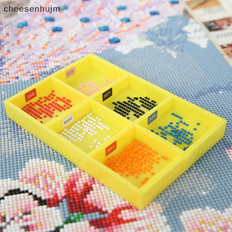 Bộ Phụ Kiện Khay Nhựa Hình Vuông Đựng Hạt Kim Cương 5D DIY