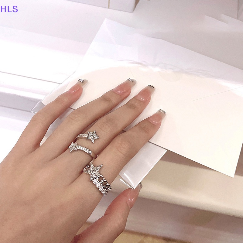 [HLS] Nhẫn Hở Đính Đá Zircon Hình Ngôi Sao Lấp Lánh Có Thể Điều Chỉnh Thời Trang Làm Quà Tặng Tình Yêu Cho