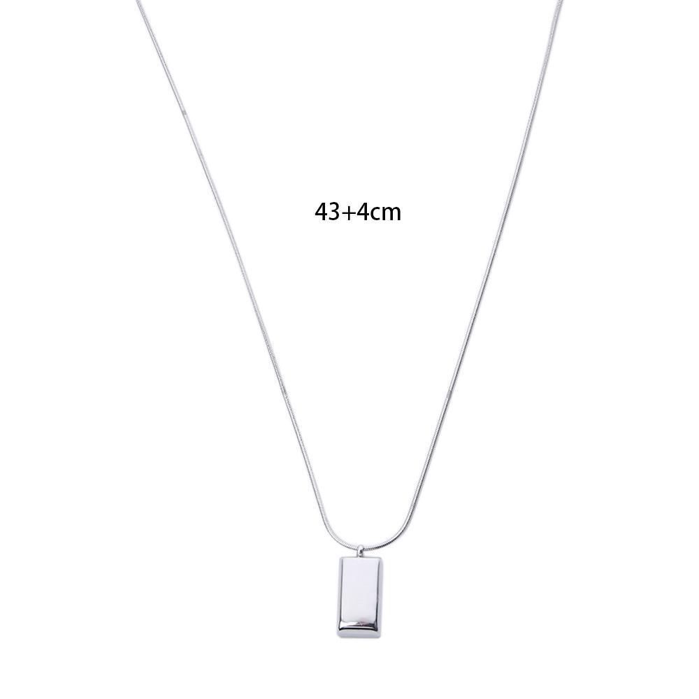 PRESTON Vòng cổ Mặt Hình Viên Gạch Màu Sắc Đơn Giản Phong Cách Hàn Quốc Cho Nam Và Nữ