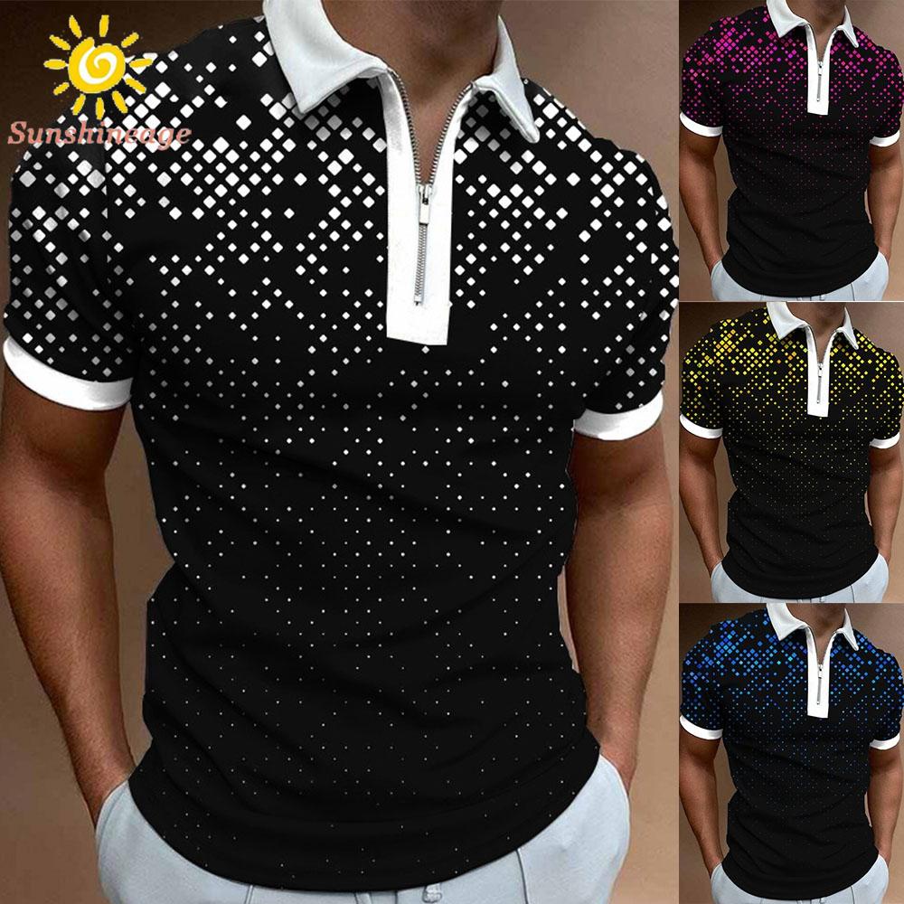 Áo Thun Thể Thao Ngắn Tay Phối Khóa Kéo Thời Trang Cho Nam