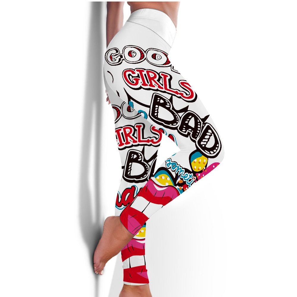 Quần Legging Thể Thao Lưng Cao Co Giãn Thấm Hút Mồ Hôi In Họa Tiết Kỹ Thuật Số Phong Cách Mới Cho Nữ