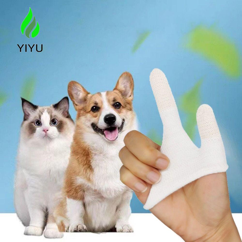 1 Bàn Chải Đánh Răng Hai Ngón Mềm Co Giãn Tái Sử Dụng Hai Lần Làm Sạch Răng Cho Mèo