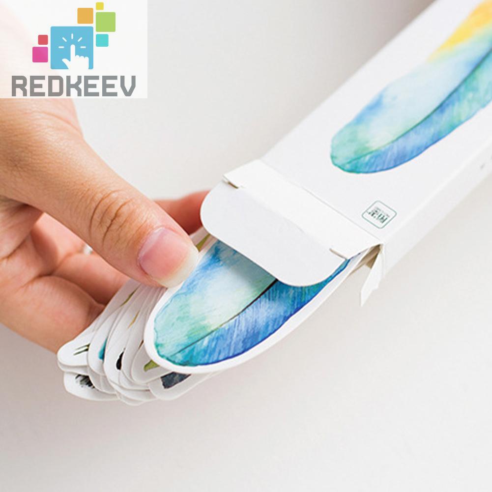 Bộ 30 Thẻ Đánh Dấu Trang Sách Hình Lông Vũ