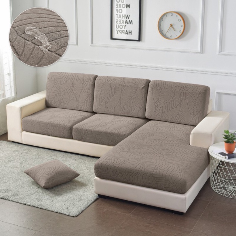 Vỏ Bọc Ghế Sofa 1 / 2 / 3 / 4 Chỗ Ngồi Hình Chữ L Chất Liệu Jacquard Dày Dặn Co Giãn Chống Thấm Nước
