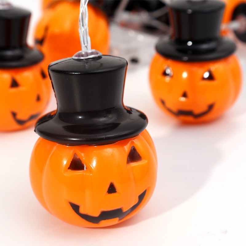 Dây Đèn LED 10 Bóng Dài 1.5M Hình Bí Ngô Dễ Thương Dùng Trang Trí Halloween
