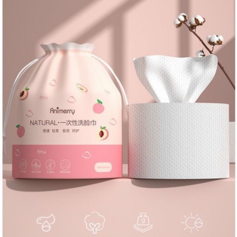 Khăn Lau Mặt Tẩy Trang Cotton Cuộn Ko Xù Lông