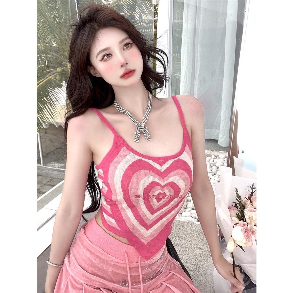 Áo Ống Màu Hồng Thiết Kế Không Đồng Đều Quyến Rũ Ngọt Ngào Cho Nữ