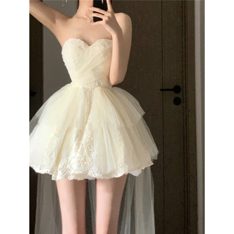 Đầm Công Chúa Lưng Cao Phối Ren Xinh Xắn Cho Nữ C6WU