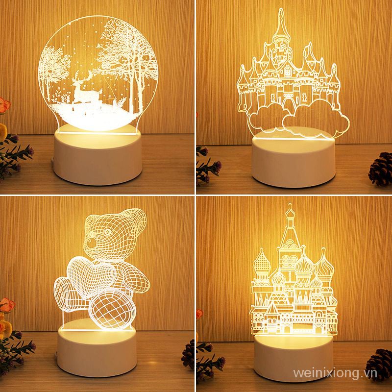 Đèn Ngủ Để Bàn Hình Gấu 3d Phát Sáng Độc Đáo