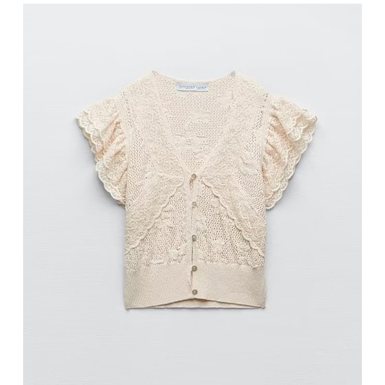 Zara Áo Dệt Kim Vải Lưới Thời Trang Mùa Hè Năng Động4331059