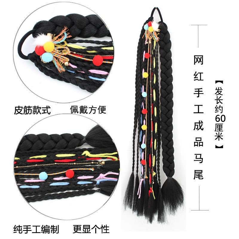 Tóc Giả Thắt Bím Tua Rua Nhiều Màu Sắc Phong Cách Tây Tạng Tây Tạng Tây Tạng