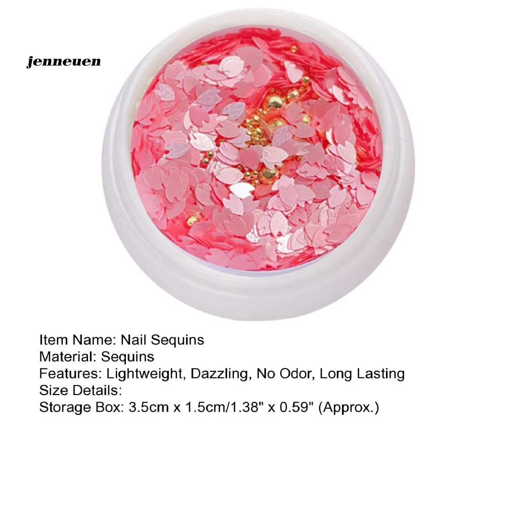 1 Hộp Hạt Charm Siêu Mỏng Lấp Lánh Trang Trí Móng Tay DIY