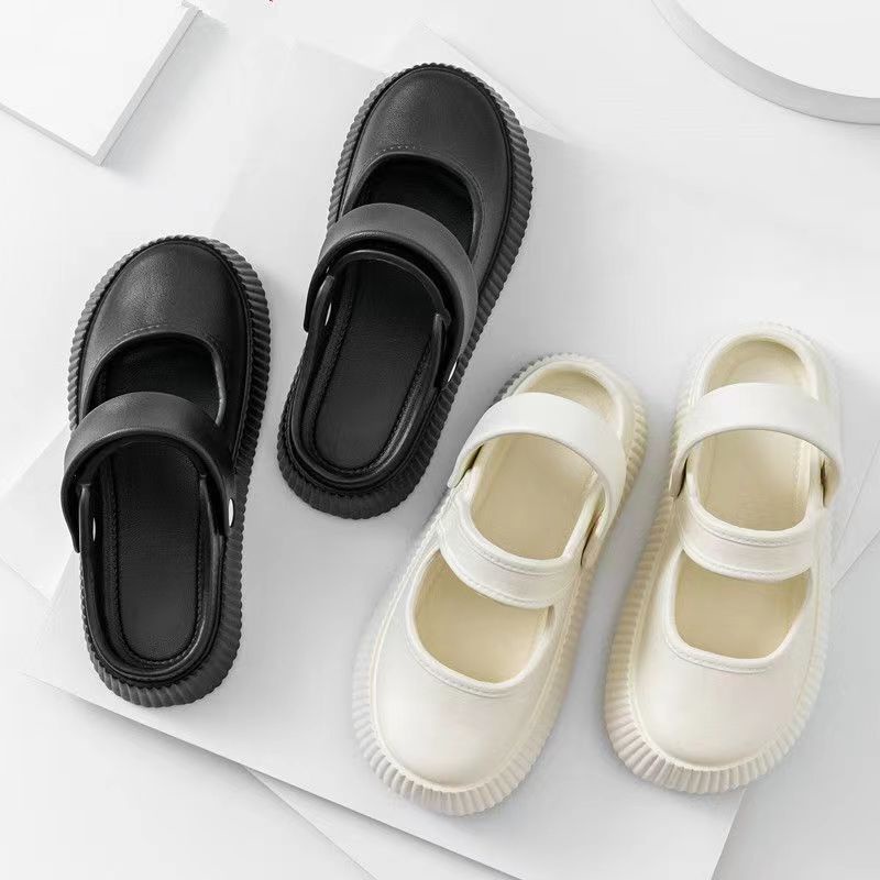 Dép Bít Mũi EVA Dày Dặn Màu Trơn Đơn Giản Thời Trang Mùa Hè Cho Nữ