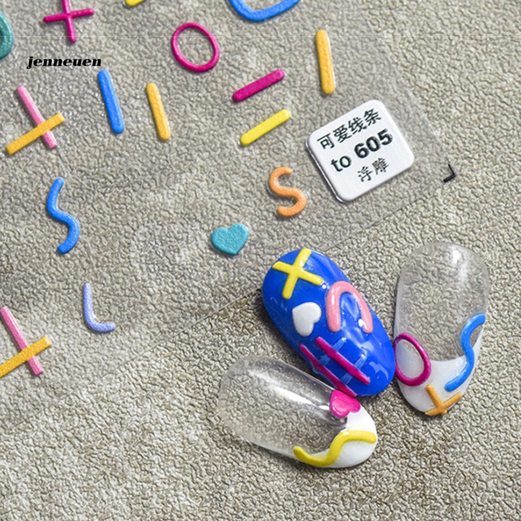 Miếng Dán Trang Trí Móng Tay Họa Tiết Dập Nổi Dễ Thương Dành Cho Nữ