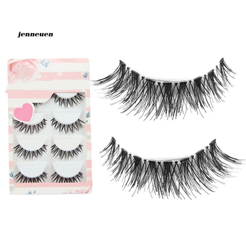 Bộ 5 Cặp Lông Mi Giả Mềm Mại Màu Đen Nối Dài Dùng Trang Điểm