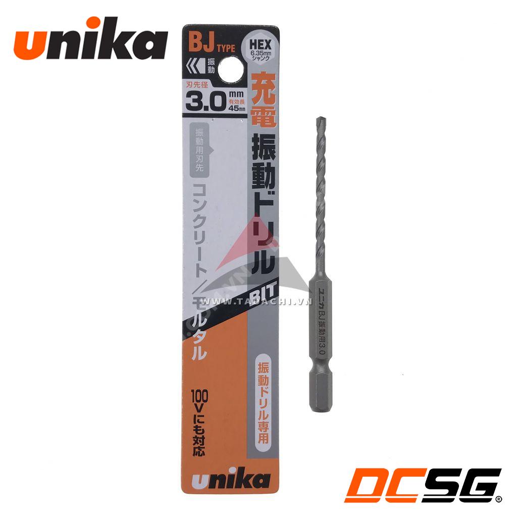 Mũi khoan tường, bê tông 3.0x90mm chân lục giác Unika BJ3.0x90 | DCSG