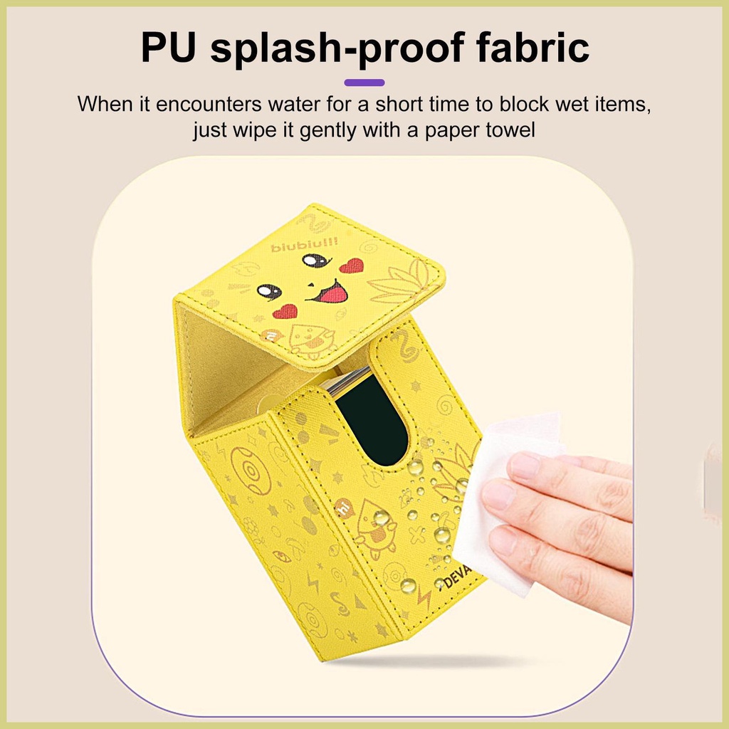 Hộp Đựng Thẻ Bài Tarot Bằng Da PU Khóa Nam Châm In Hoạt Hình Dễ Thương