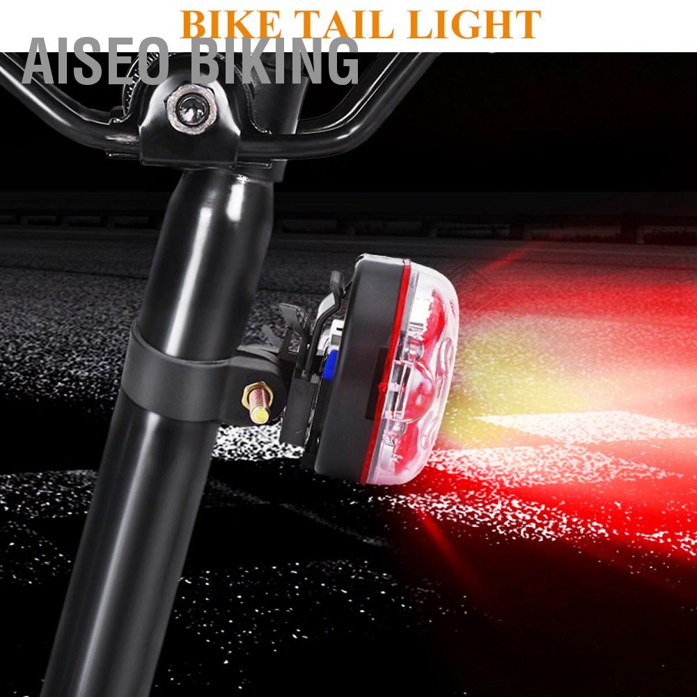 Đèn LED Gắn Đuôi Xe Đạp Chống Thấm Nước Sạc USB - Đèn hậu xe đạp thể thao Aiseo Biking