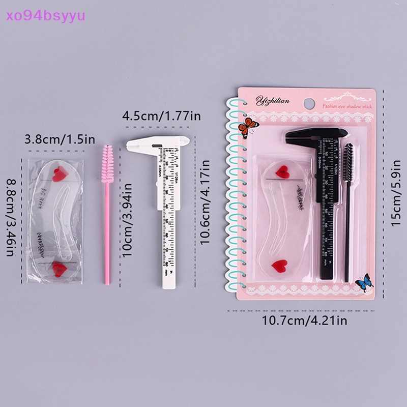 Set 3 Thước Cặp Vẽ Lông Mày Xo94Bsyu Bằng Nhựa Chuyên Dụng