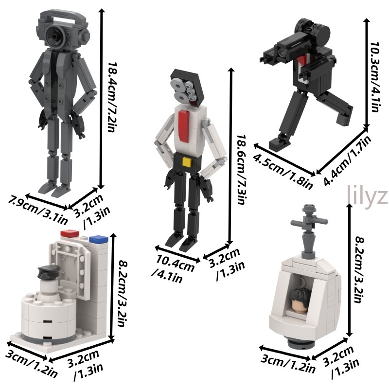 Skibidi Bộ Đồ Chơi Lắp Ráp Toilet Man Vs Monitor The Audio and Camera Làm Quà Giáng Sinh Cho Bé