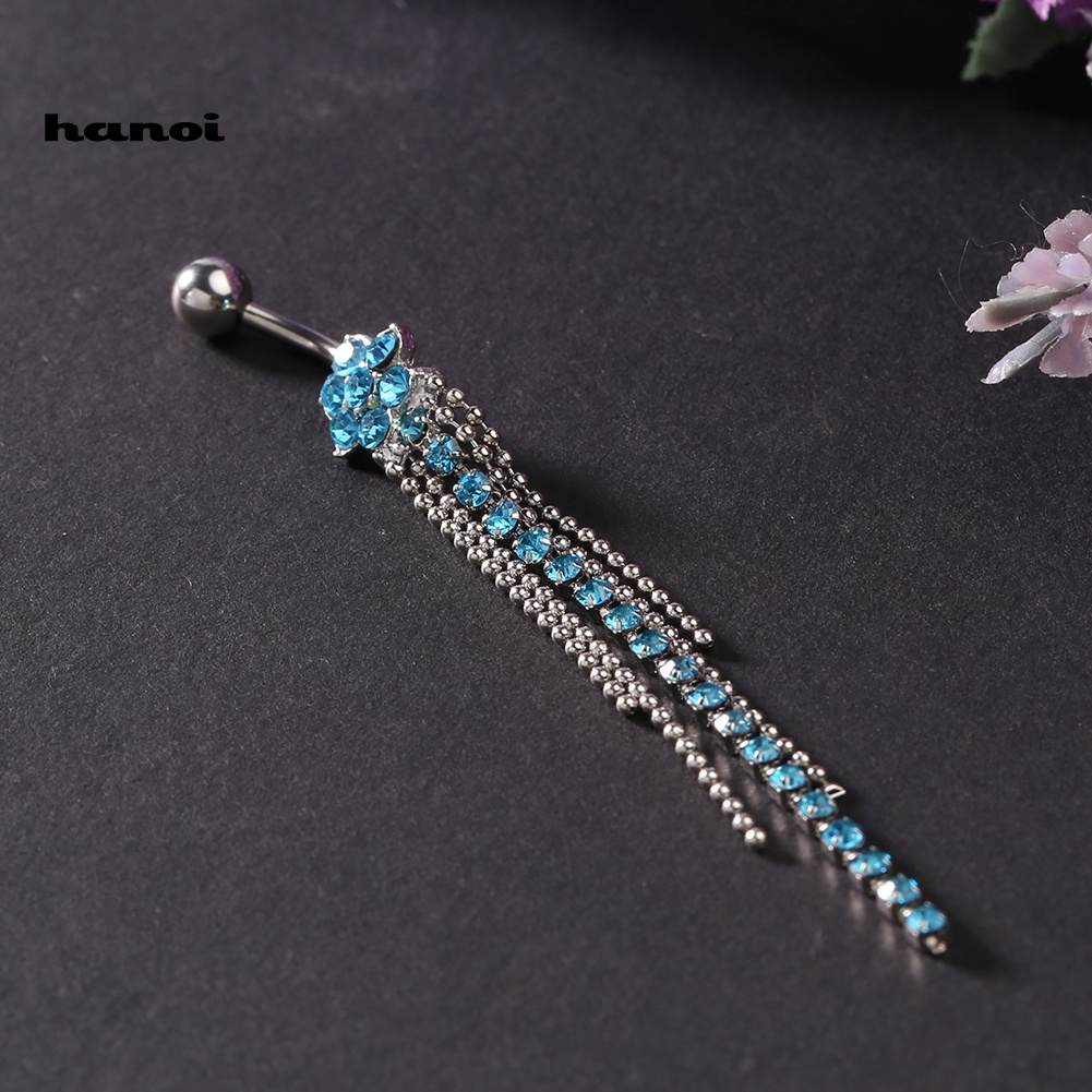 1 Khuyên Rốn Hình Hoa Đính Đá Nhân Tạo Thời Trang