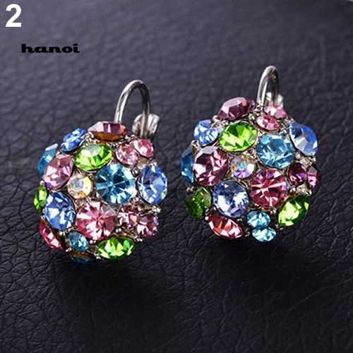 Bông Tai Đính Đá Zircon Nhiều Màu Sắc Thời Trang Cho Nữ