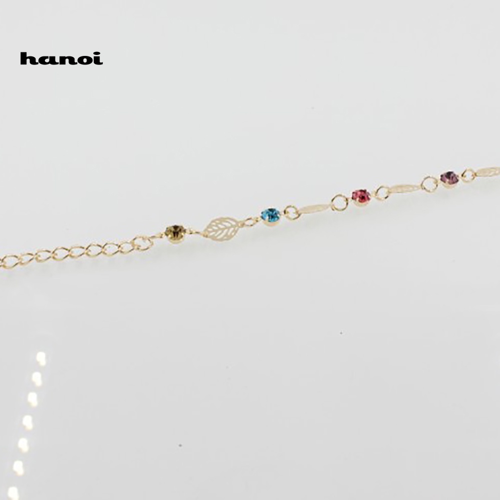 Vòng Đeo Tay HọA TiếT Lá ĐíNh Kim Cương Giả ThờI Trang Cho Nữ