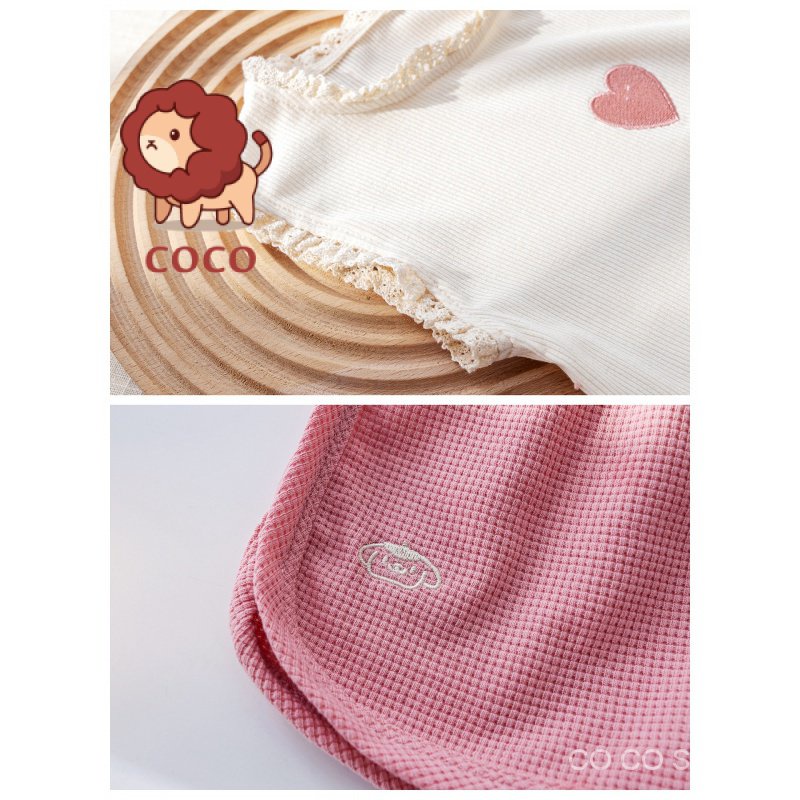 Áo Thun Không Tay Phối Ren Và Quần Short Phong Cách Hàn Quốc Thời Trang Mùa Hè Hàng Mới Dành Cho Bạn Gái