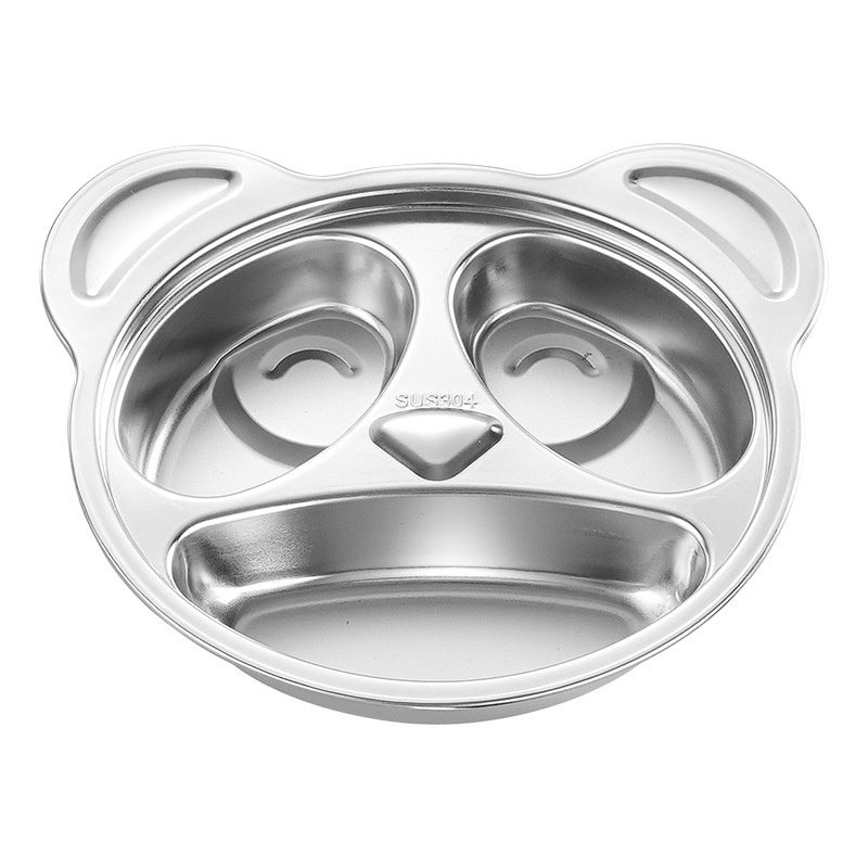 Khay Inox 304 Dày Chống Rơi Họa Tiết Hoạt Hình Dễ Thương Cho Bé
