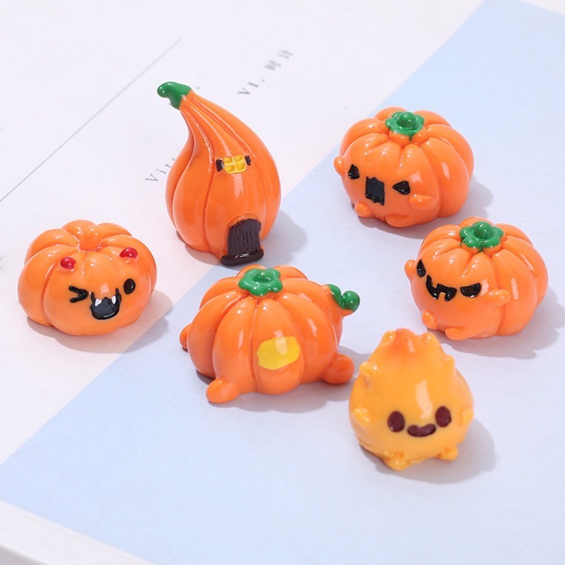 Mô Hình Bí Ngô Halloween Mini Bằng Nhựa Dễ Thương Trang Trí Cho Bữa Tiệc