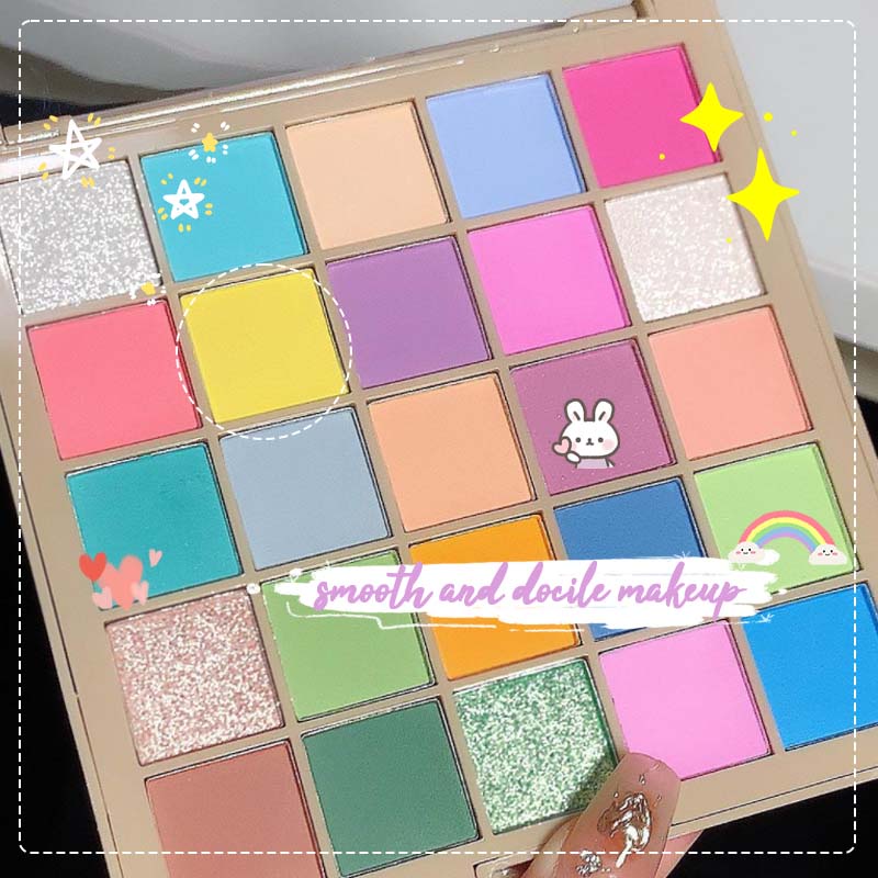 Bảng Phấn Mắt Derf 25 Màu Macaron Ngọc Trai Lấp Lánh