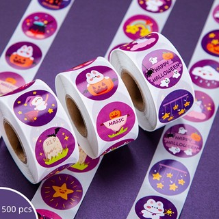 Cuộn 500 Sticker Dán Trang Trí Halloween / Giáng Sinh