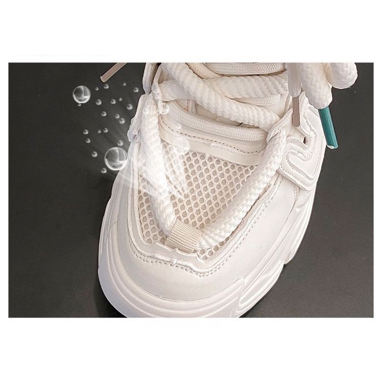 Giày Sneaker Đế Dày 8cm Phối Lưới Thoáng Khí Thời Trang Cho Nữ