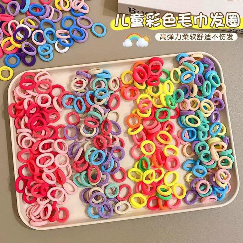 DÂY CHUN BUỘC TÓC BỊCH 500 CHIẾC MIX MÀU