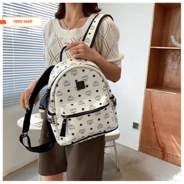 ✅Balo da PU chống nước chữ MOM size 40 phong cách hàn quốc thời trang 2023