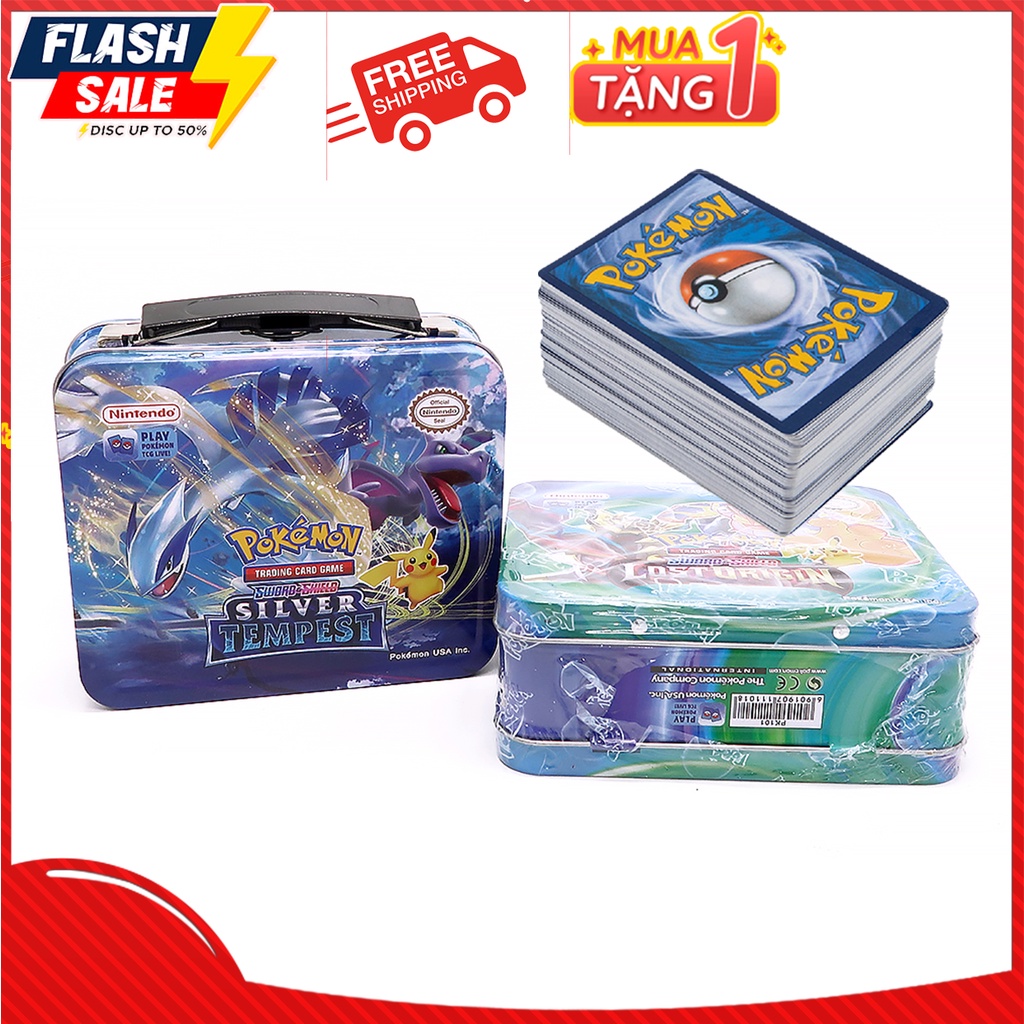(FREE-SHIP) Bộ Thẻ Bài POKEMON Hộp Thẻ Bài Vali Sắt Loại Đẹp Quà sinh nhật cho bé,quà trung thu