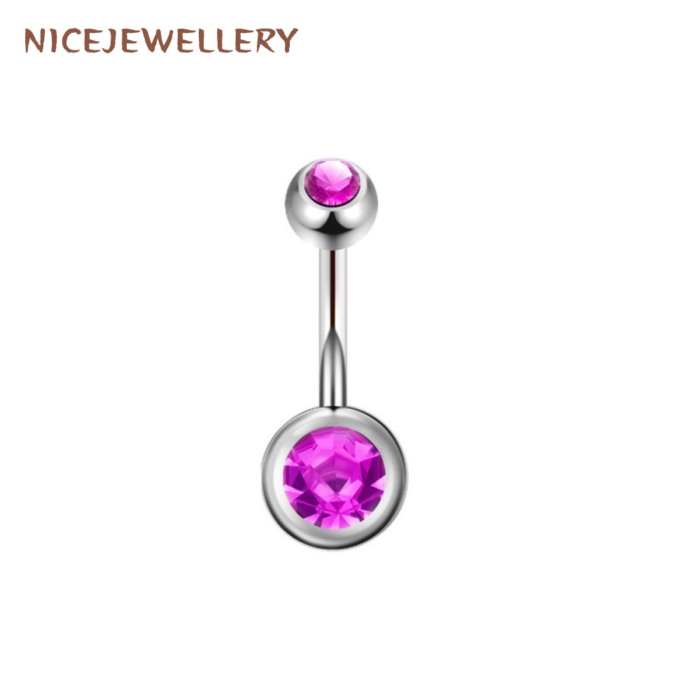 1 Khuyên Rốn Bằng Thép Không Gỉ 14g