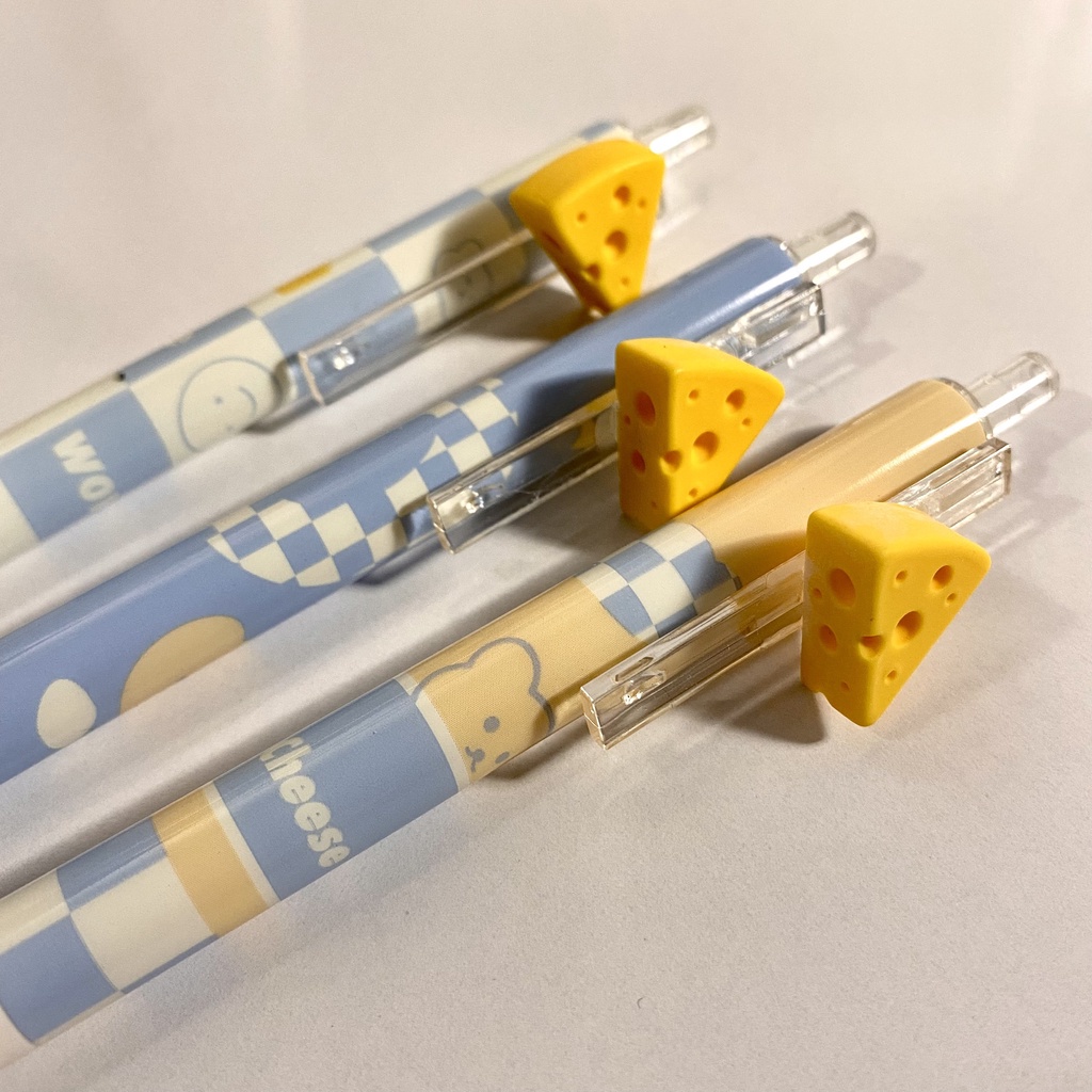 Bút gel bấm UMEI SHIORI mực đen ngòi kim cao cấp thanh cài cheese & trứng rán