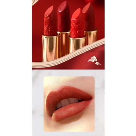 Son Môi Lì Không Phai Thiết Kế Vỏ Thêu Họa Tiết Phong Cách Trung Hoa