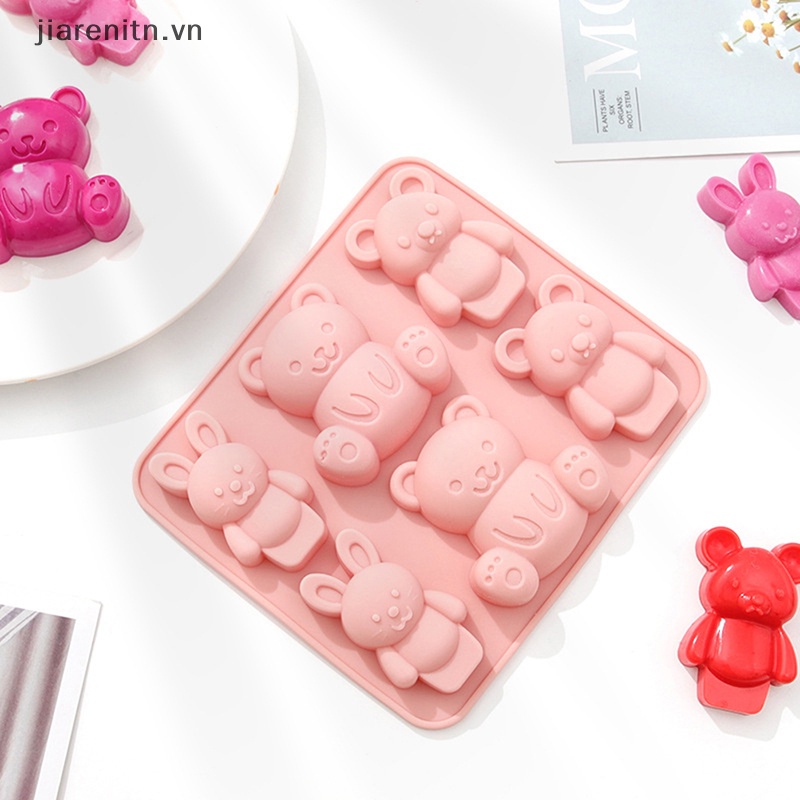 Khuôn Silicon Làm Socola Hình Gấu Hoạt Hình Dễ Thương