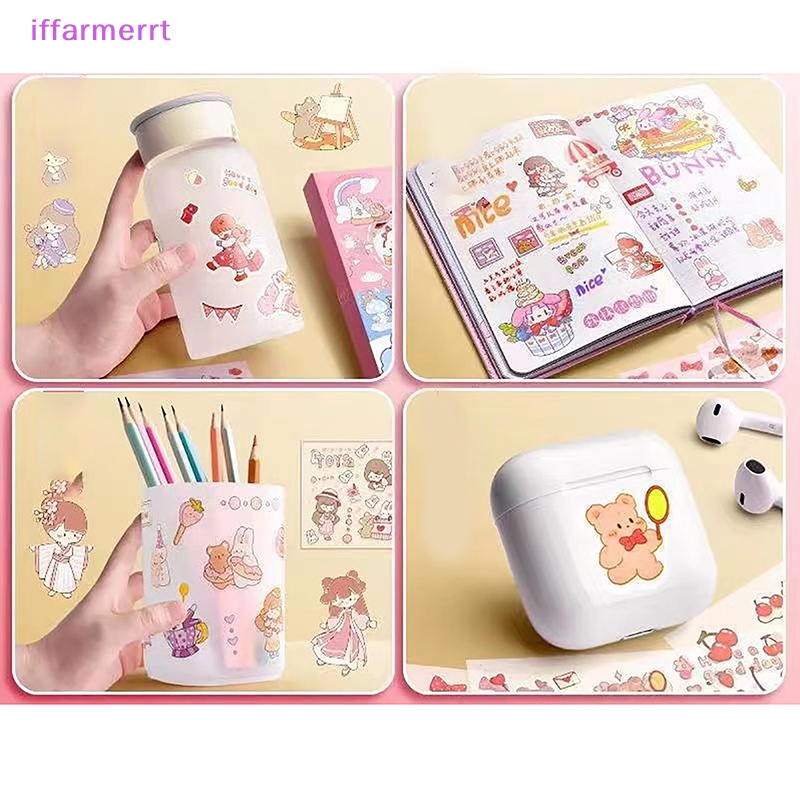 Bộ 50 Sticker Hoạt Hình Dán Trang Trí Chống Thấm Nước