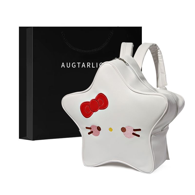 Ba Lô Da pu Hình hello kitty / Cầu Vồng / Ngôi Sao Dễ Thương Kiểu Nhật Bản