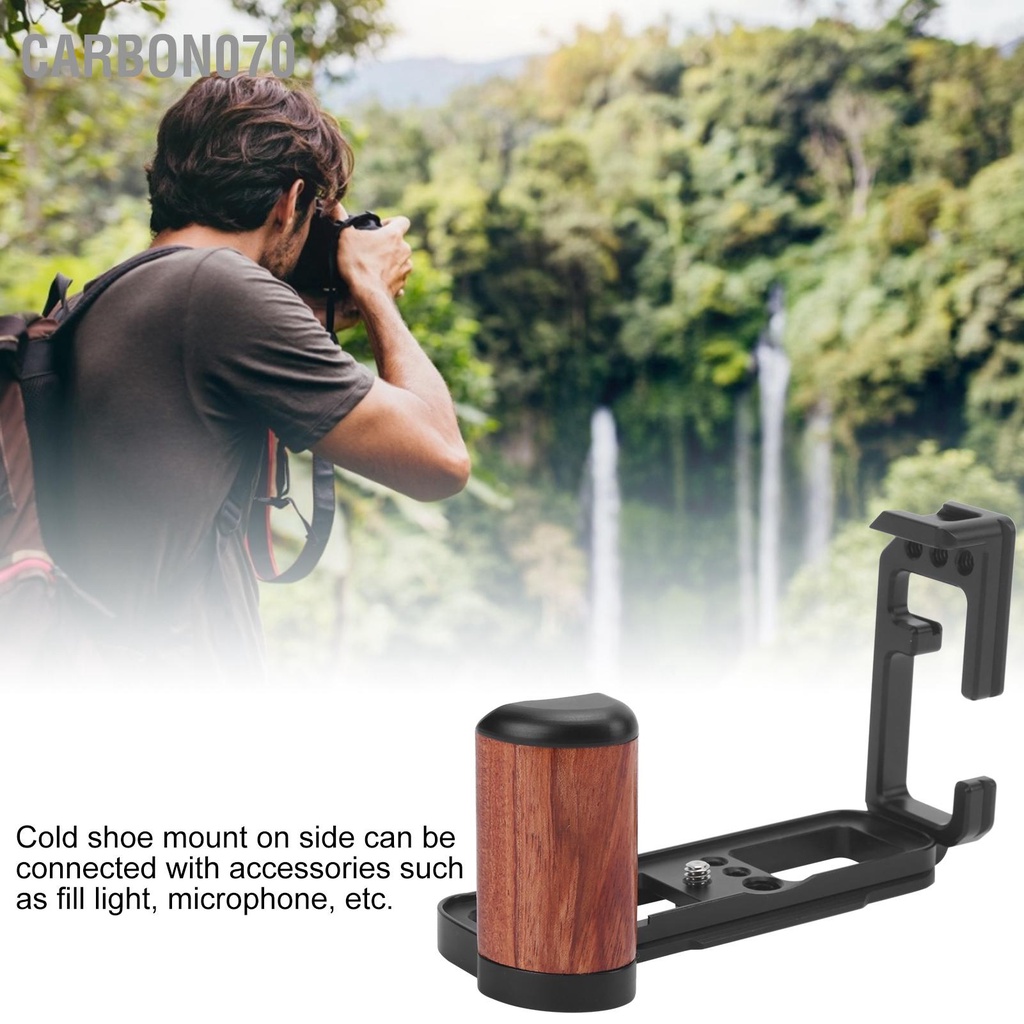 Carbon070 Giá đỡ máy ảnh LShape Tấm phát hành nhanh với Tay cầm bằng gỗ cho Fujifilm X100V