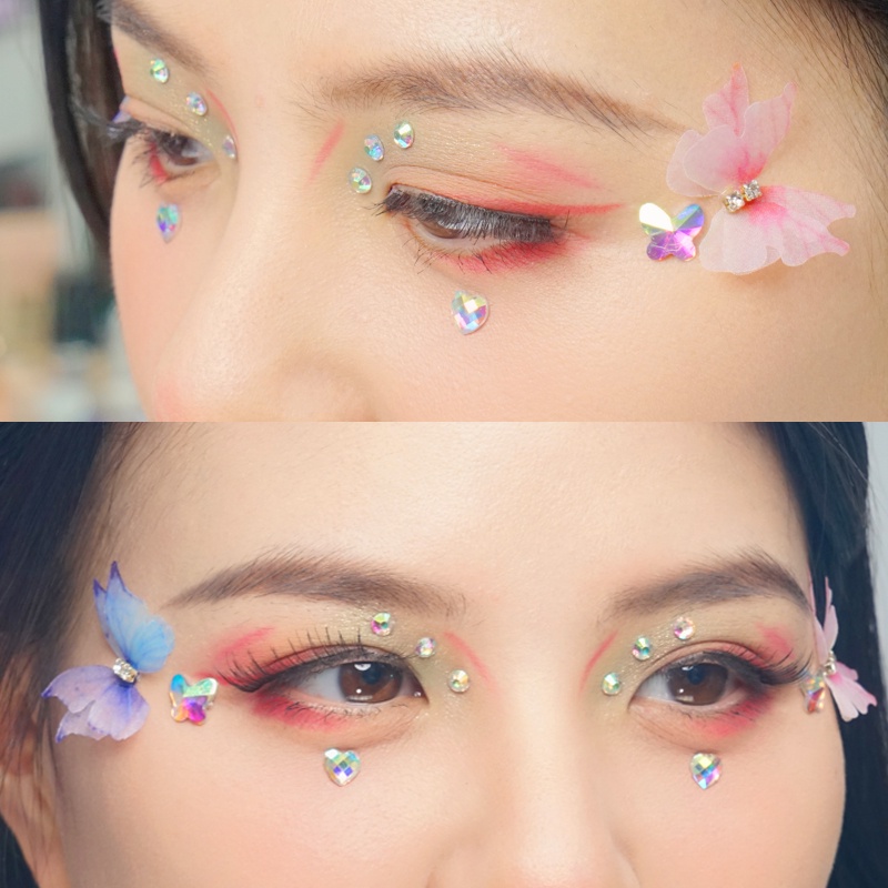 Miếng Dán Trang Trí Móng Tay / Trán Hình Bướm Đính Đá Xinh Xắn