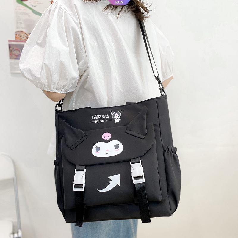 Sanrio Túi Đeo Chéo Nylon In Họa Tiết Hoạt Hình Kuromi Đáng Yêu Dành Cho Nữ