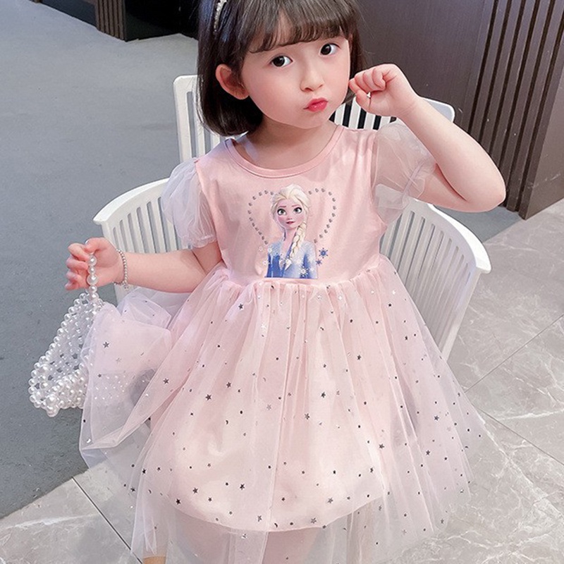 Trẻ em cô gái váy mới váy đông lạnh váy công chúa trẻ em váy cotton sequins trẻ em cô gái quần áo thời trang