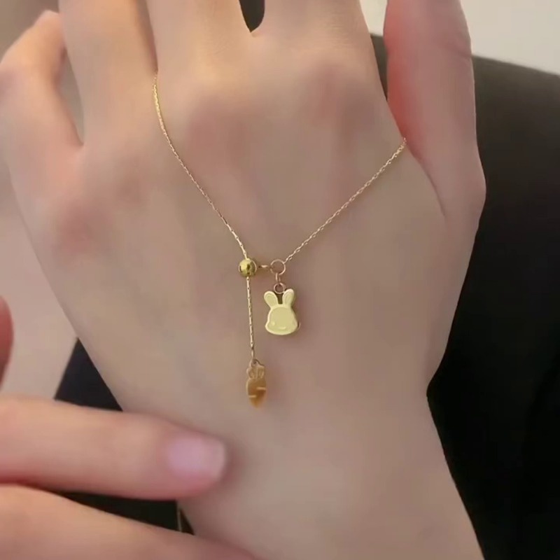 Vòng cổ Thép Titan Không Phai Màu Hình Thỏ Dễ Thương