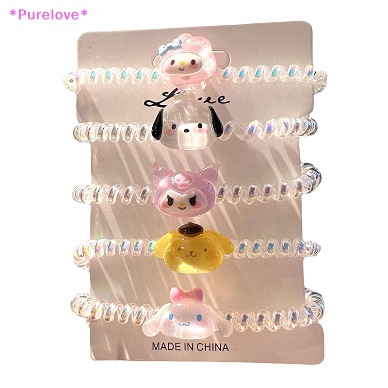 Dây Cột Tóc Cao Su Co Giãn Hình Sanrio Kuromi Đáng Yêu Cho Bé Gái Mới