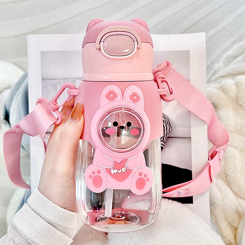 Bình Đựng Nước Mini Dành Cho Bé, Có Ống Hút Và Quai Đeo Chéo YK